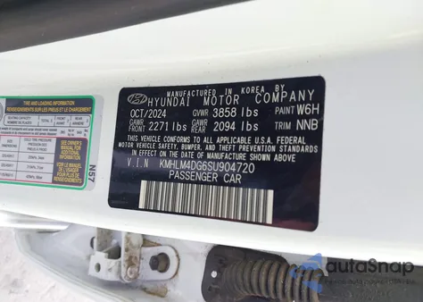 2025 Hyundai Elantra Sel Sport из США, поврежденный, VIN KMHLM4DG6SU904720